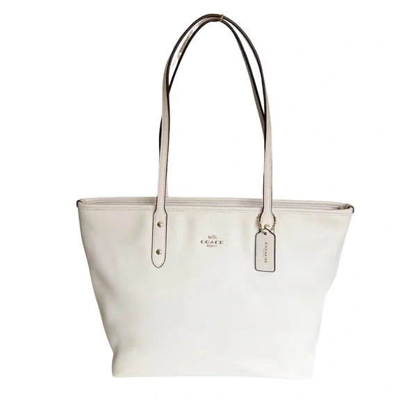 Coach Crossgrain Zip Tote — F36875, Chalk — Clean Interior - Picture 8 of 15